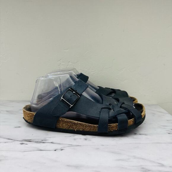 Birkenstock Pisa Black Leather Strappy Slide Sandals Women’s Size 7.5 - Picture 5 of 11